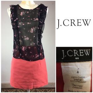 J Crew Skirt sz 4 Cotton Coral Red